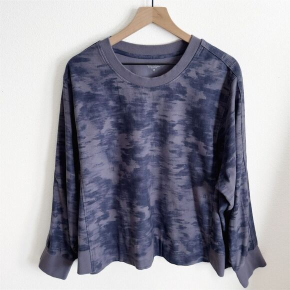 Athleta Sweatshirt Womens 3X Plus Blue Crewneck Pullover Comfort Sporty Farallon - Picture 1 of 11